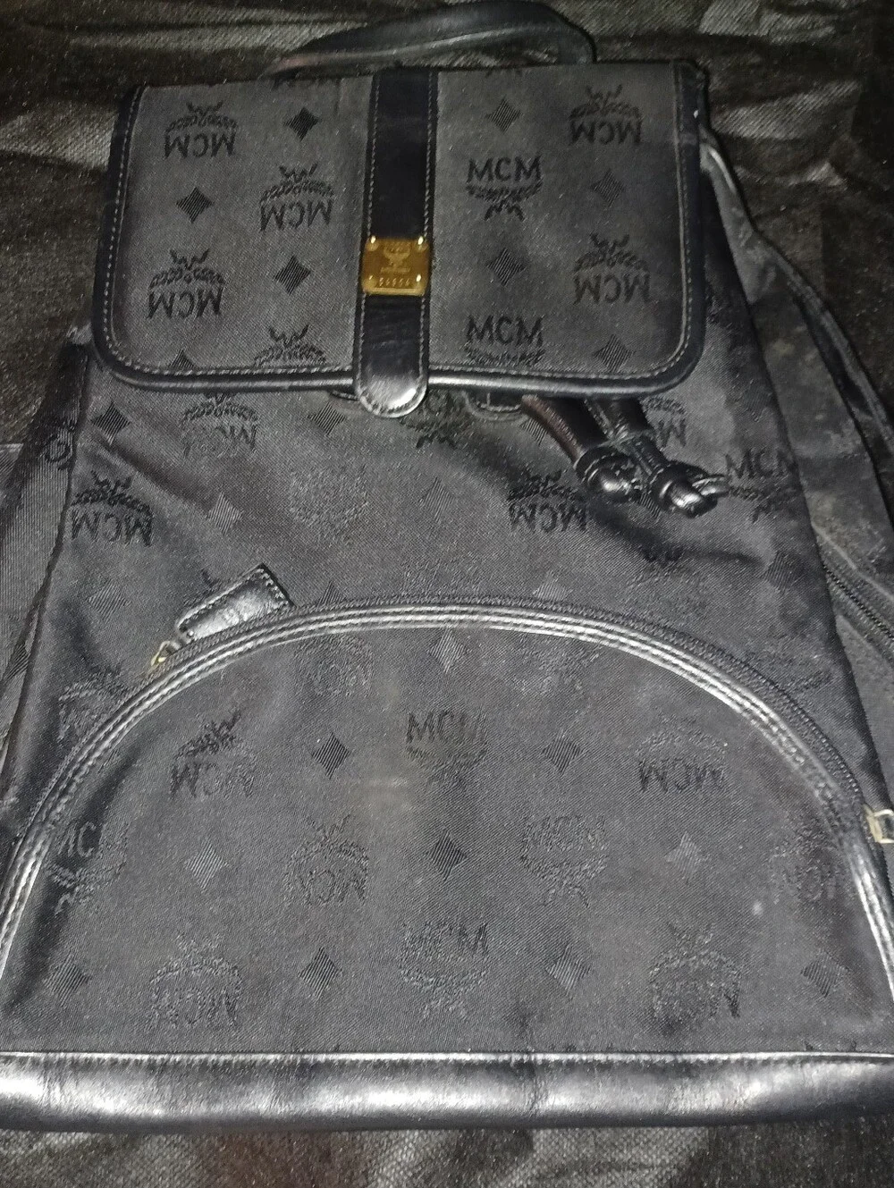 Mcm Black Drawstring Backpack